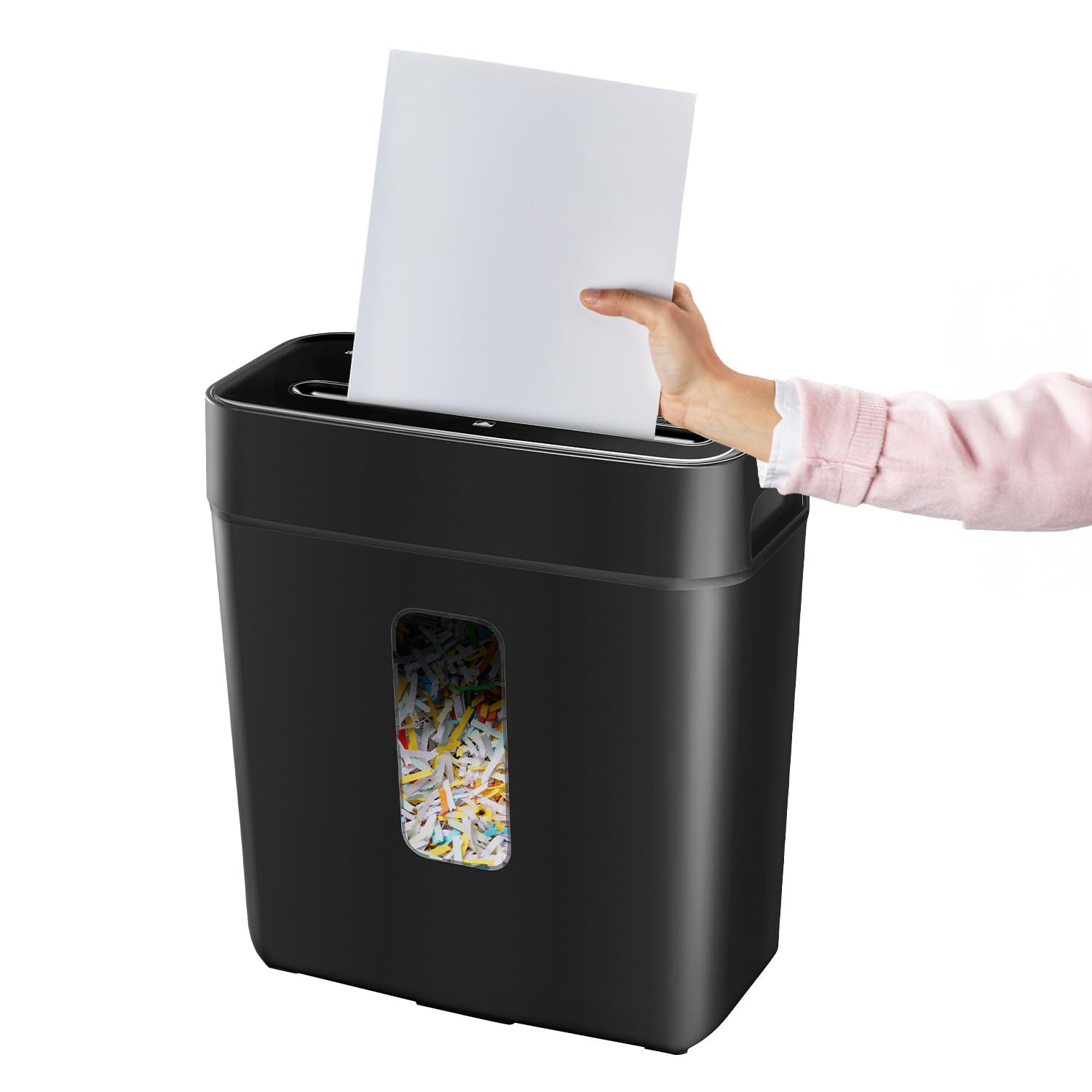 Amazon Basics 6-Sheet Cross Cut Paper and Credit Card Shredder | 11.5 Liter Waste Basket Capacity| for Office and Home Usage | 1 Year Brand Warranty-image-44