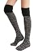 STYLEGAGA Winter Knit Over The Knee High Boot Socks (One Size : XS to M, Heather Knit_Black)