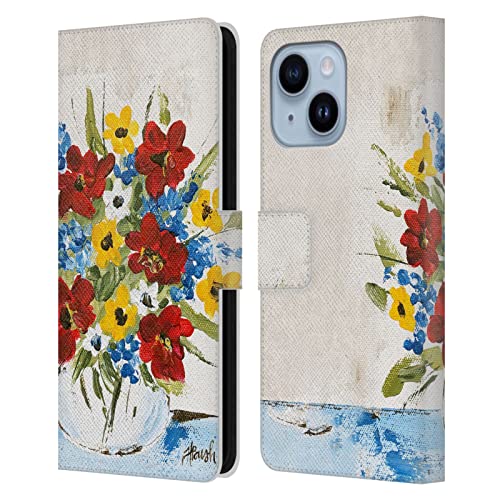 Étui en cuir iPhone 14 Plus Haley Bush peinture florale art