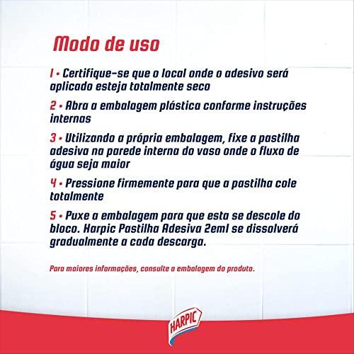 Harpic Limpador e Aromatizador Sanitário Pastilha Adesiva Power 2 em 1 Pinho 3 unidades