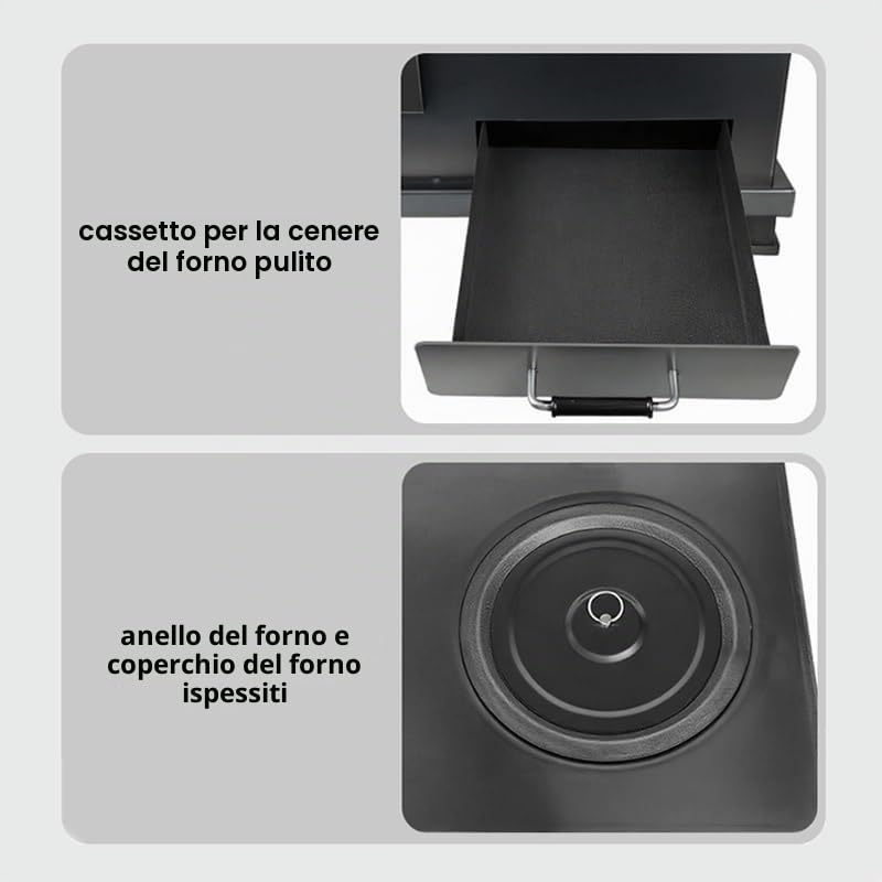 Stufa a legna con forno riscalda rapidamente forno rinforzato su entrambi i lati robusto saldato senza fumo per riscaldamento domestico interno