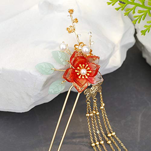 HINZIC Haarnadeln Mit Glockenmotiv – Strass, Perlen & Blumen, Für Hochzeit, Hanfu-Stil & Festliche Anlässe