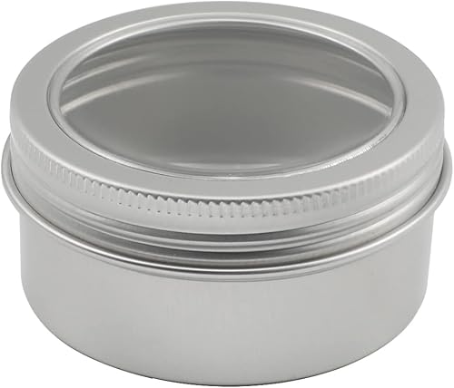 Vista 323 de Othmro Latas redondas de aluminio para tapas de metal, con tapa de rosca de 2.0 fl oz/2 onzas, 2.677 x 0.984 in (D* H) contenedores de aluminio