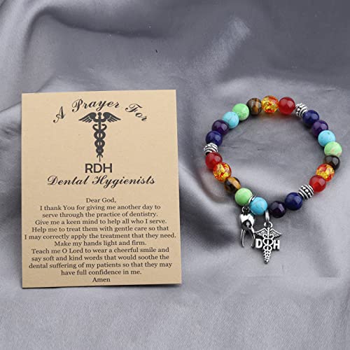 MYOSPARK Dentist Gift RDH Gift Registered Dental Hygienist Bracelet Dental Hygienist Prayer Gift Dentist Graduation Gifts for Dental Student (UK RDH Dental BR) - Image 4