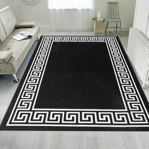 Image of renoazul® Rugs Living Room Large 160x230 cm, Greeky Black White Carpet