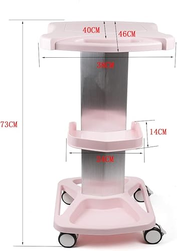 Miniatura 3 de 3 niveles de salón de belleza Stand Rolling Cart SPA Beauty Machine Holder Trolley Modern Beauty Equipment Cart Pink