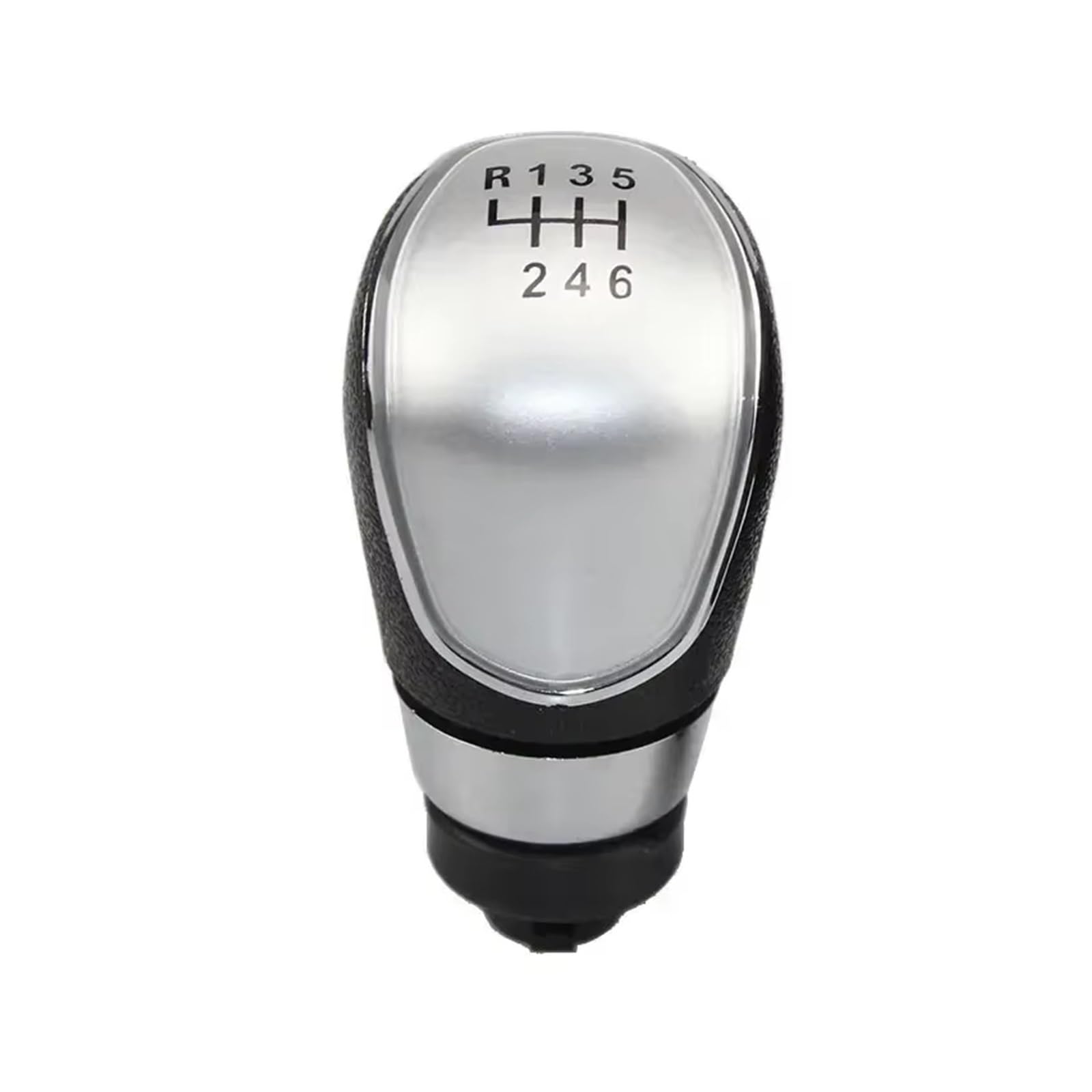 Qwqaab 6 Speed Silver Manual Gear Knob Manual 5/6 Speed Gear Shift Knob For Ford For Fiesta Mk7 For Focus Mk2 Mk3 For Mondeo Mk4 For Galaxy Kuga C-Max(6 Speed Silver)