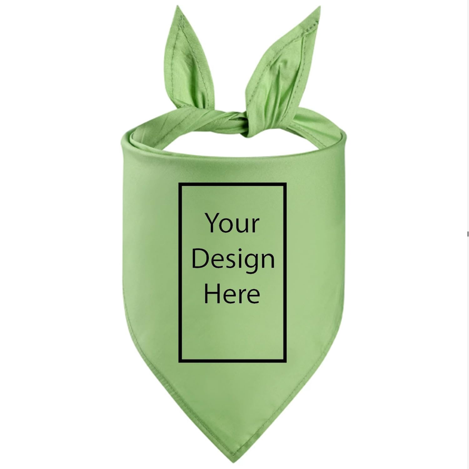 Custom Dog Bandana Customizable Triangle Neck Scarf with (Light Green)
