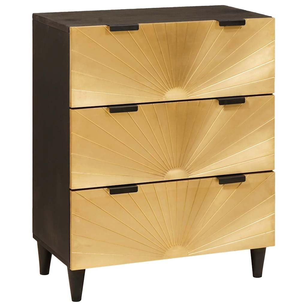 Aparador negro de madera de mango para organizar con estilo el despacho y el salón moderno