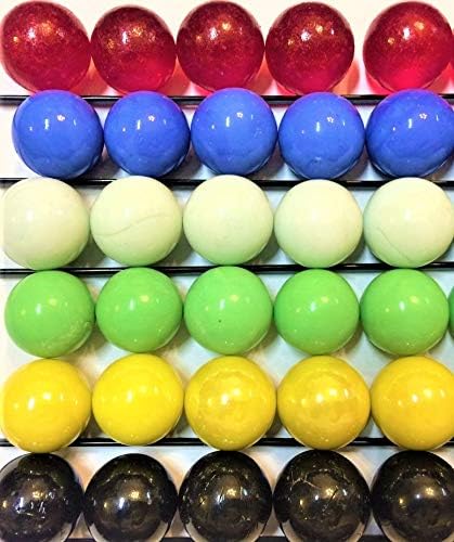 Vista 2 de 1 pulgada 30 opaco 0984in 6 colores mármol de vidrio sólido 30 piezas de correo prioritario de envío