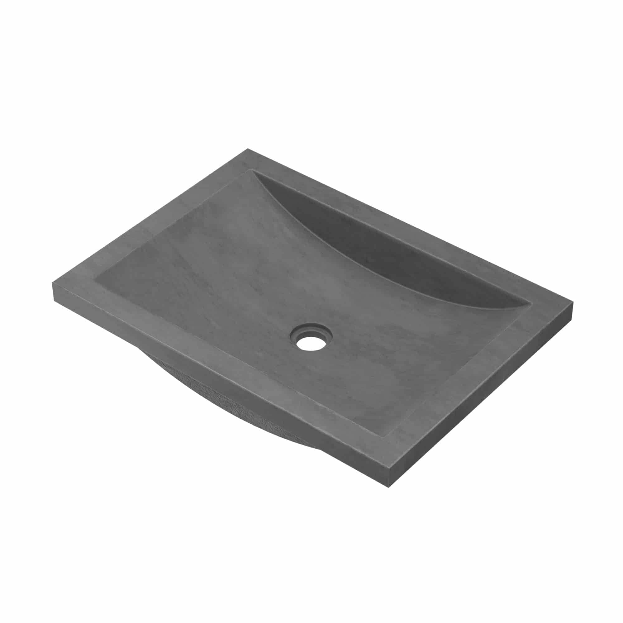 NSL2014-S Cabrillo Native Stone Dual-Mount Bathroom Sink, Slate