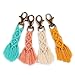 4 Pack Mini Macrame Keychains Boho Macrame Bag Charms with Tassels Handcrafted Accessories for Car Key Purse Phone Wallet Unique Gift Party Supplies
