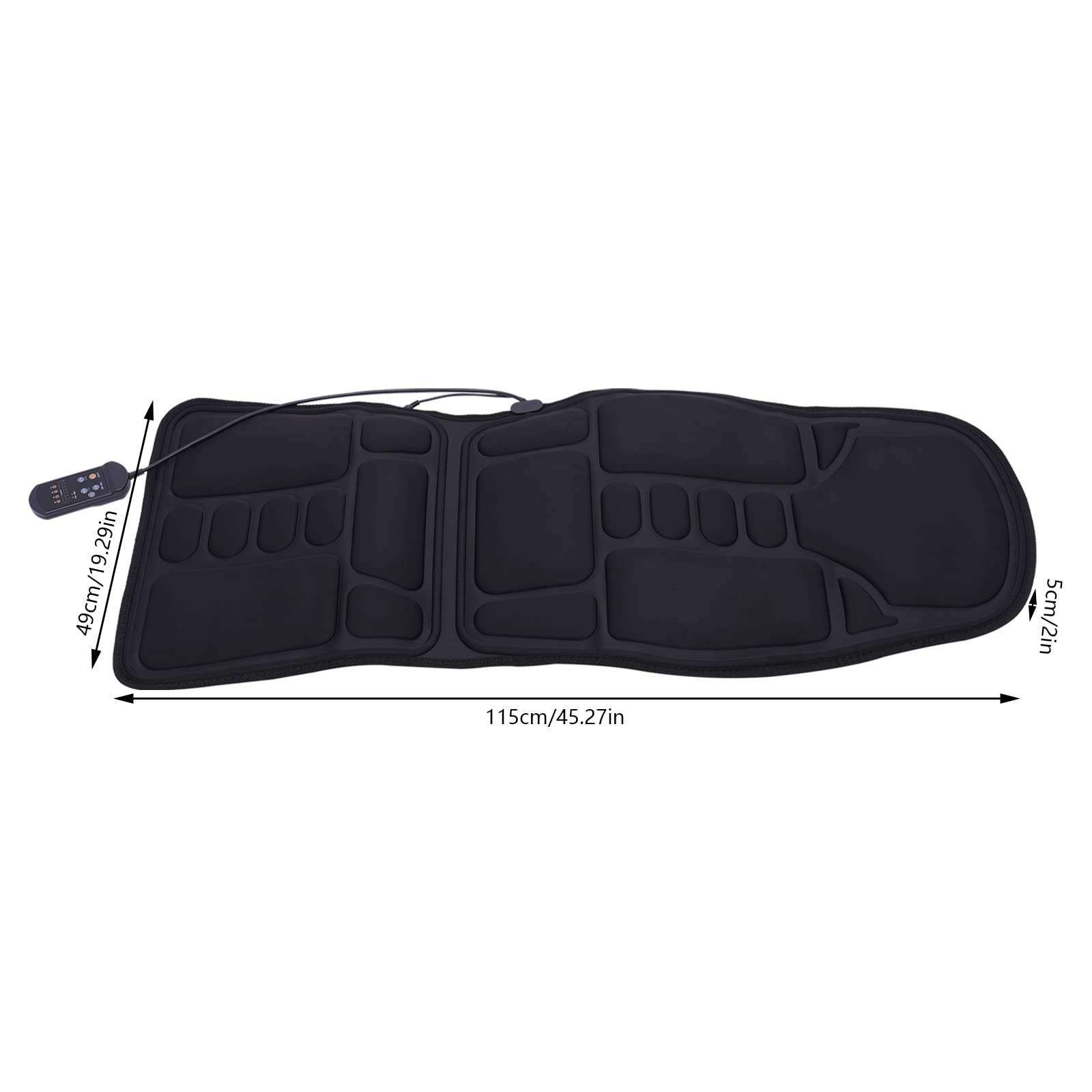 Housse de siège de massage avec fonction de chaleur et de vibration Masseur de dos pliable pour chaises Coussin de massage avec 8 fonctions de massage puissantes pour hommes/femmes/mère/père