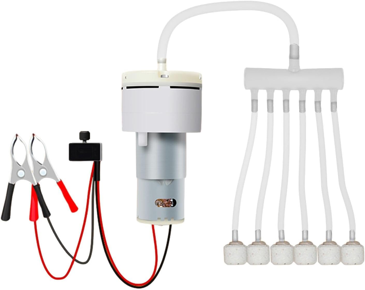 Aquarium Air Pump Silent with Bubbler Accessories, Lightweight Multiuse Energy Saving Tool DC 12V Fish Pump
