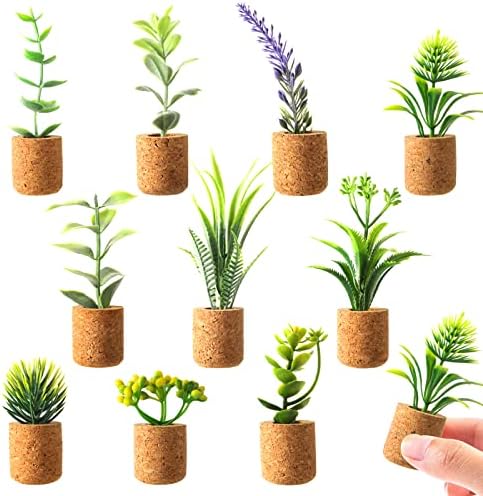 JUSTDOLIFE Plant Fridge Magnets-Mini Succulent Magnets Artificial Plants Refrigerator Magnets Potted Succulent Plants Magnet Stickers Cute for Magnet Boards Fridge Home Office Décor