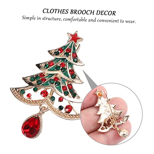 Christmas Jewelry Gifts Brooch 2Pcs Brooch Rhinestone Jewelry Set De Para Xmas Crystal Pin Christmas Decoration Xmas Rhinestone Brooch Metal Breastpin Christmas Suit Accessory #TOP2