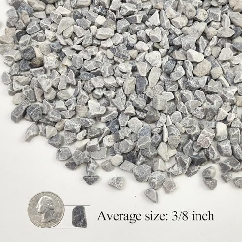 Image of 5lbs Grey Pebbles for Landscaping, 3 /8inch Small Rocks for Succulent Cactus Plants, Natural Polished Pebbles, River Rocks for Plants, Vases, Garden