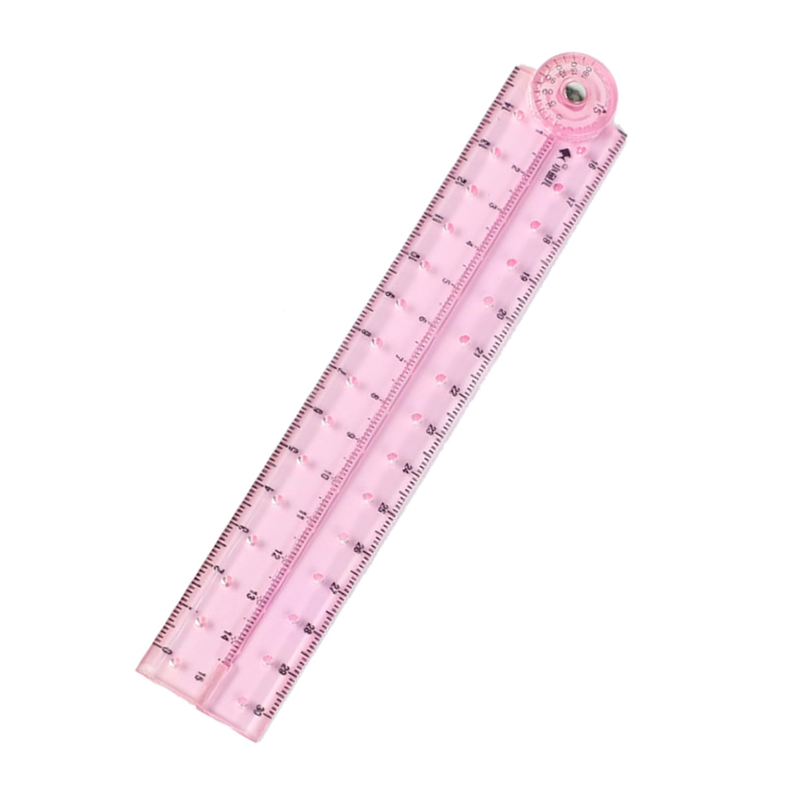 Vdaxvme Red Clear Folding Ruler Flexible Drawing Ruler Centimeter Scale Measure Length 0-30Cm (0-12")