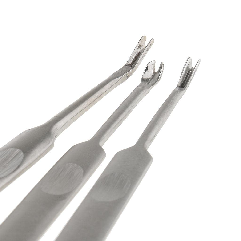 Set 3 Outils Skiving Cuir En U Et V - Acier Inoxydable Anti-Rouille
