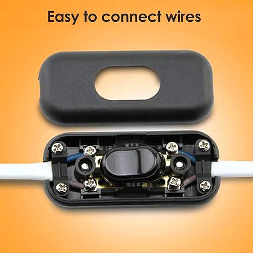 Miniatura 5 de Paquete de 2 interruptores de cable en línea, interruptor de control de lámpara de encendido/apagado para dormitorio, lámpara de mesa, cable