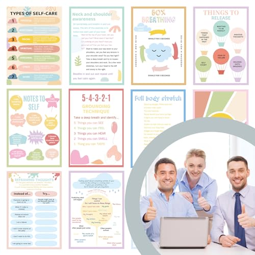 72 Pcs Anxiety Coping Skill Cards Social Anxiety Relief & Self Care Flashcard with Metal Binder Rings Coping Strategy Therapy Cards for Family University and Office (4.3 x 3.2 Inches) - Image 5