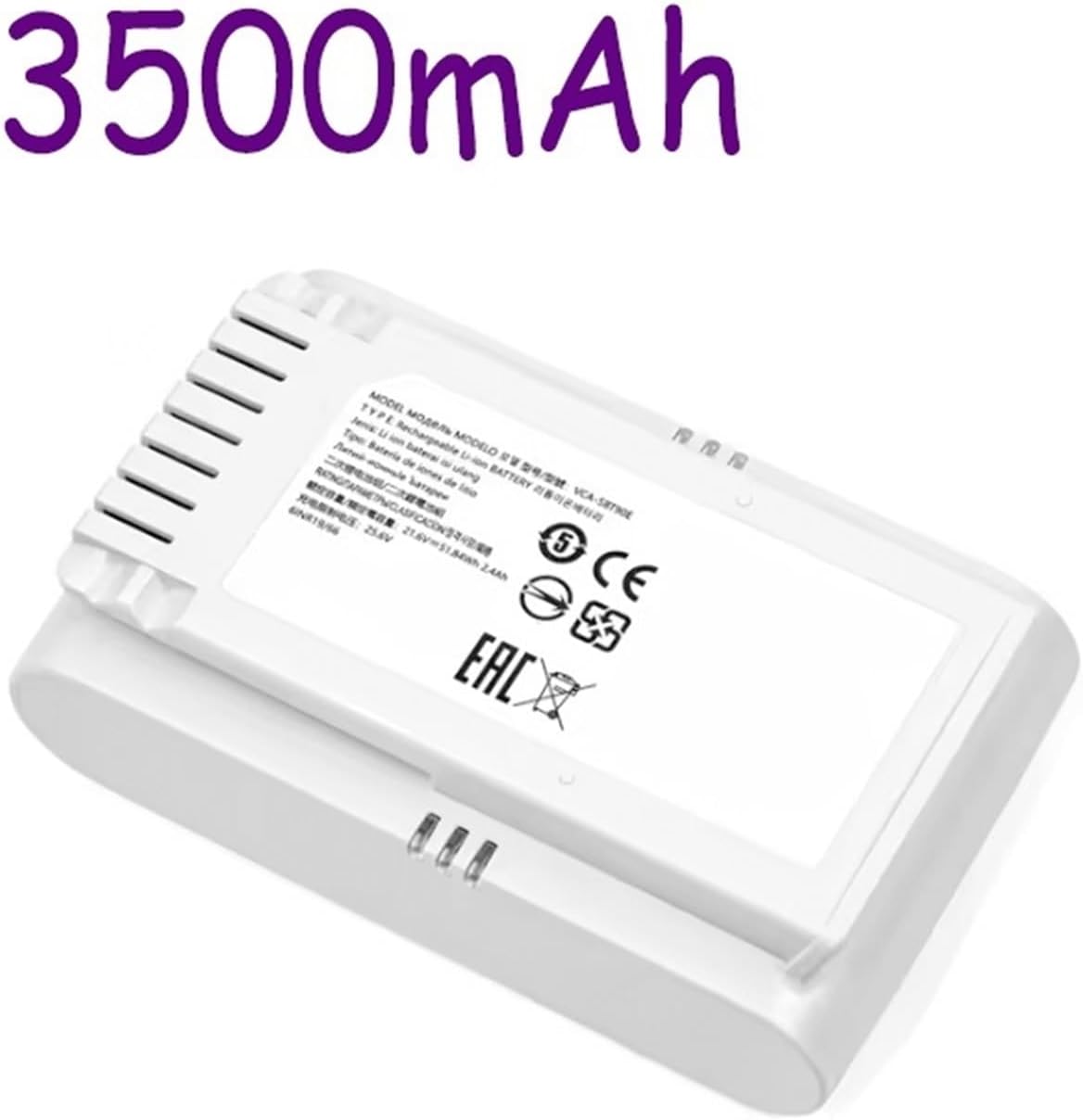 VCA-SBT90E Replacement Battery，Compatible For Samsung， Jet 70 VS15T7032P4 Jet 70turbo, Jet 70Pro Vacuum Cleaner(3500mAh 1pcs)