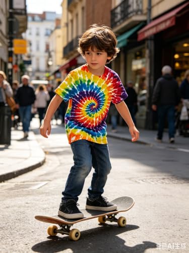 Image of Boys Tie Dye Shirt Size 4-14 Hippies Senior Rainbow Tees T Shirts for Kids | Tees T shirts for Kids