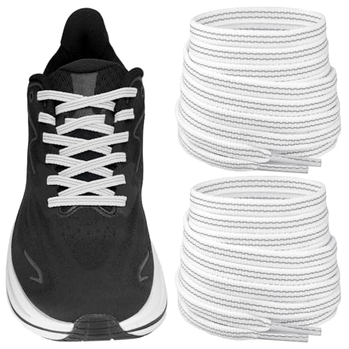 NDTEZUGT �X�g���C�v�V���[���[�X Hoka Clifton/Bondi/Rincon/Skyflow�X�j�[�J�[�p�A�v���~�A��6mm�|���G�X�e���X�g�����O�����p���[�X�B, �z���C�g, 39"/100cm