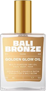 Golden Glow Oil - Body & Hair Oil with Gold Particles - Nourishing Dry Oil with Coconut Sunflower and Castor Oil - Glow for Skin and Hair - 50 ml