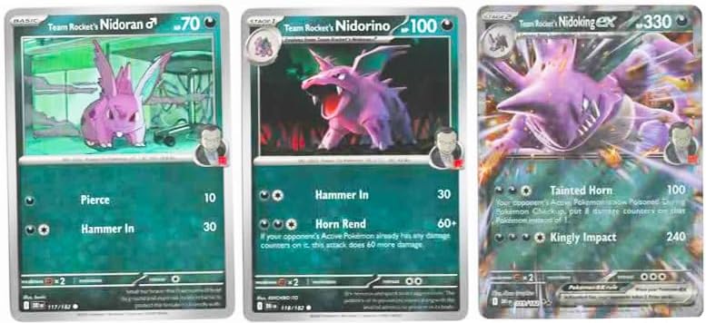 Team Rocket’s Nidoking ex 119/182 - Destined Rivals – Pokemon Card Lot