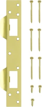 Nuk3y SP550 Combination Security Door Strike for 5-1/2 inch Hole Center Polished Brass
