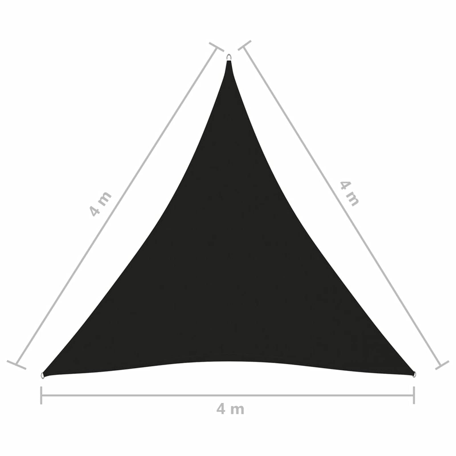 Parasole a Vela Oxford Triangolare 4x4x4 m Nero,Tenda a Vela Impermeabile Rettangolare Vela Ombreggiante Parasole Protezione Raggi U V per Esterno Giardino terrazza