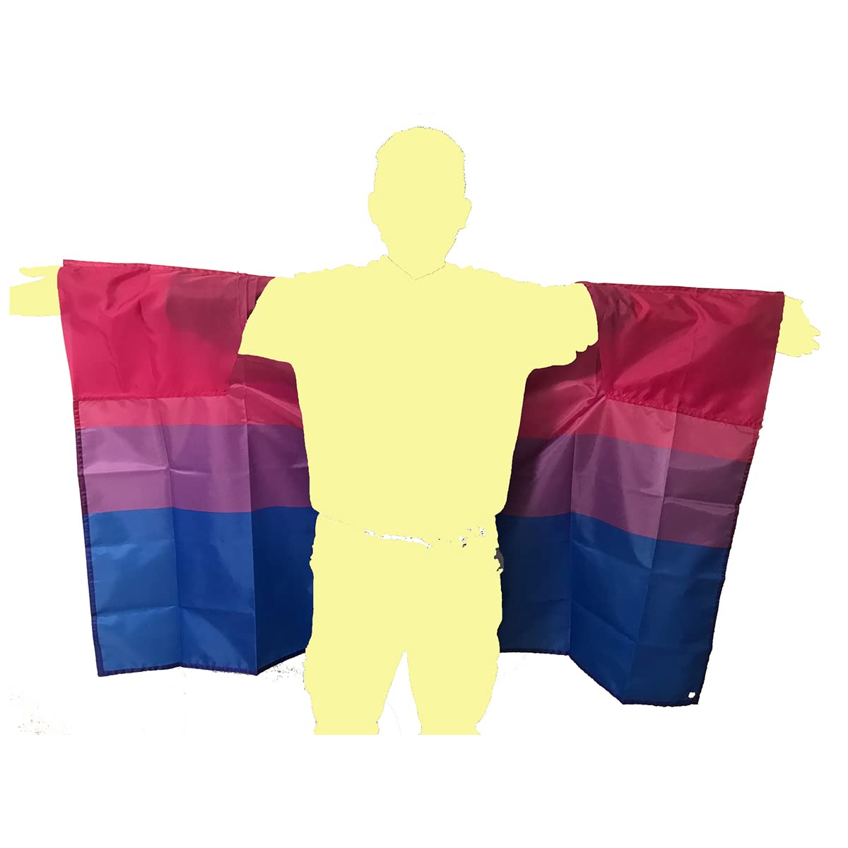 Bisexual cape flag, BI pride cape flag with two arm sleeve, LGBTQ pride flag (bisexual with sleeve and grommets), Bisexual With Sleeve and Grommets, 3*5ft