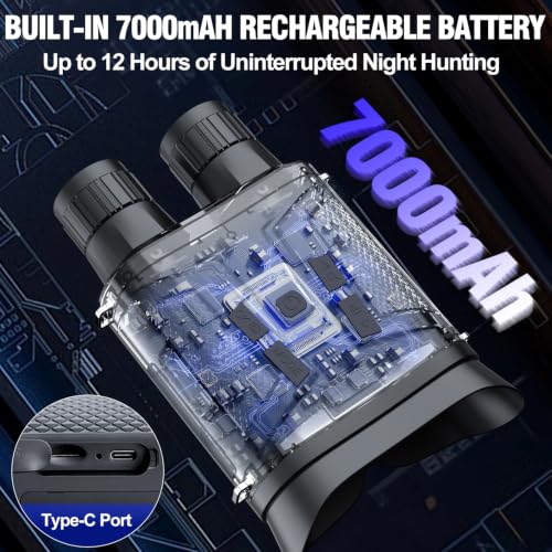 Image of Nightiger 4K Night Vision Binoculars for Adults, Day & Night Vision Infrared Goggles, 7000mAh Rechargeable, 2624ft Long Range, 5X 42MM Zoom for Hunting Camping Hiking