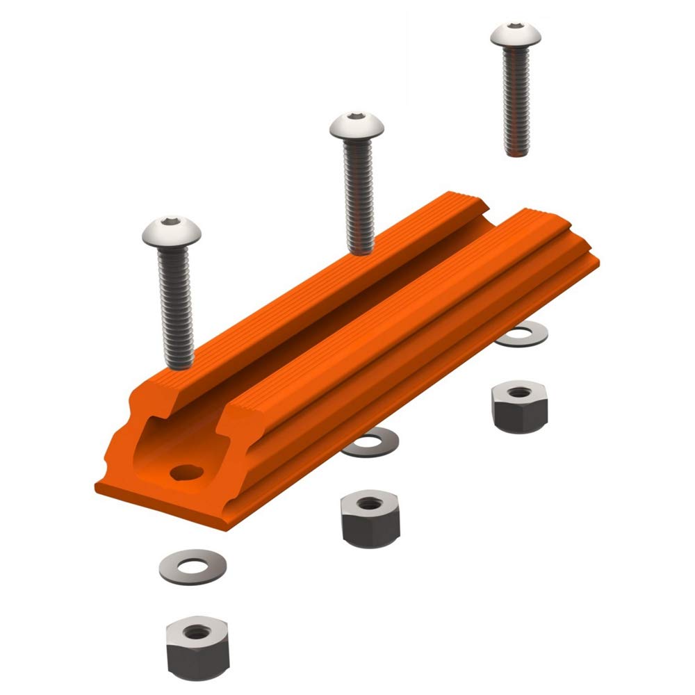 YakAttack GTSL90 GearTrac – 4" Orange | 0.9" Wide Kayak Track Mount Rail for Accessories | Polymer Surface Mount with Stainless Hardware | Yak Attack Made in USA