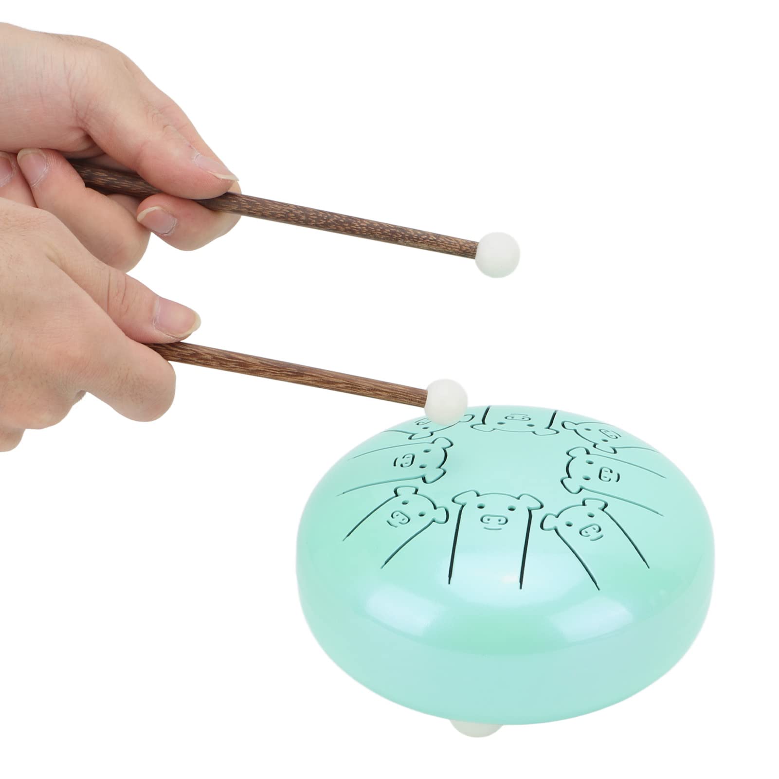 Bęben Językowy ze Stopu Stali Ti 8 Nut Instrument Perkusyjny ze Zbiornikiem Czakry do Relaksu i Inspiracji Cyjan