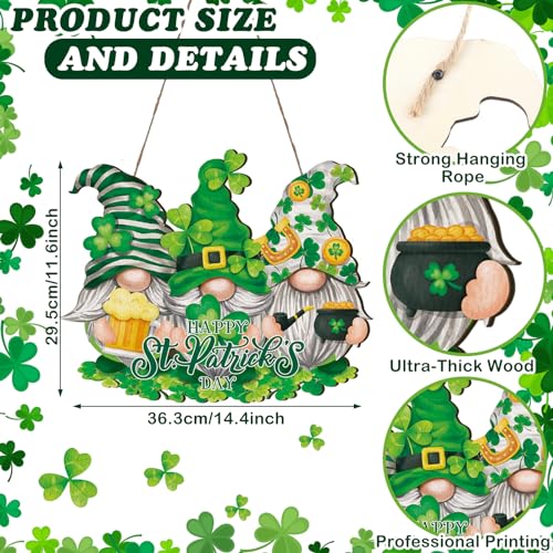 Couronne de gnome en bois pour porte artisanale Saint-Patrick - 3