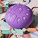 Rain Drum for Outside Garden,Steel Tongue Drum 6 Inche 8 Note Steel Drums Rain Chime,with Soft Bag,Music Book (Purple, 6 Inch 11 Note)