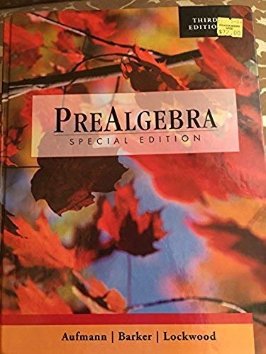 Prealgebra, Custom Publication 0618182861 Book Cover