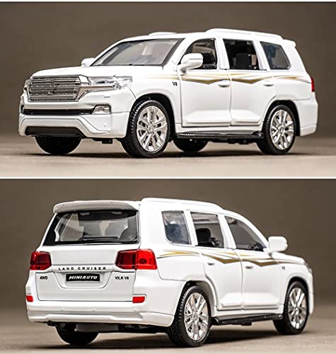 Image of DEUSON ECOM 1:32 Scale Land Cruiser Toy Car for Kids Die Cast Metal Model Toy Cars with Light Sound Pullback with Openable Door Car