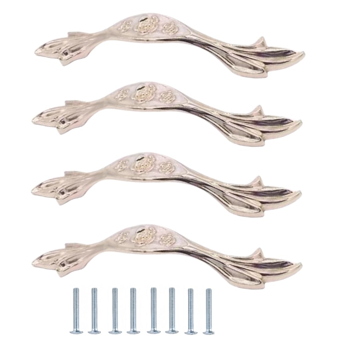 NLQCSXWEP Zinc Alloy Cabinet Bow Handle, Cabinet Door Handles Zinc Alloy Aluminum Multicolor 4 Pack(8867-96mm Amber Aluminum Alloy)