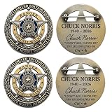 Pin conmemorativo de Chuck Norris, pin tributo a Texas Ranger Cordell Walker, edición limitada coleccionable con firma auténtica, colección Legacy de Chuck Norris 1940-2026, One Size, Metal