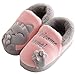 KVbabby Chat Doux Hiver Peluche Pantoufles en Coton Chaussons Fille Garcon Slip sur Intérieure Maison Chaussure Accueil Slippers Anti-dérapant pour Femme Homme,Rosa ae,28/29 EU=Fabricant 20