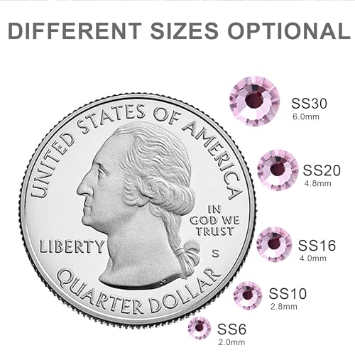 Image of 1440Pieces SS10 /2.7-2.9mm Flat Back Crystal Rhinestones Round Gems for Nail Art,Lt.Pink