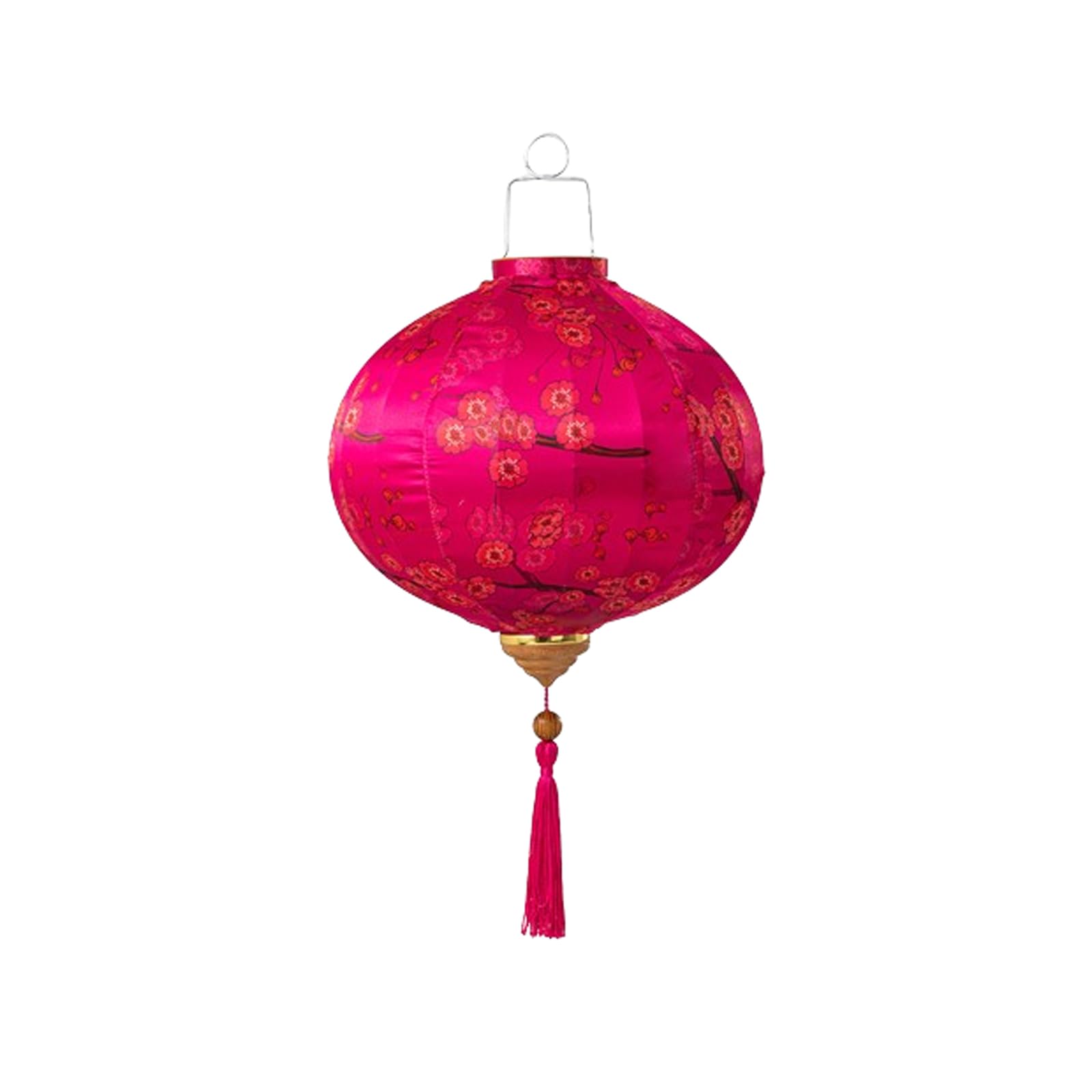 Asian Lantern, Linterna Round Silk Lantern Retro Floral Pattern Hanging Chinese Plum Blossom Decorative for Festival Restaurant Corridor Garden Yard Farol(Rose Red,20 Inch)