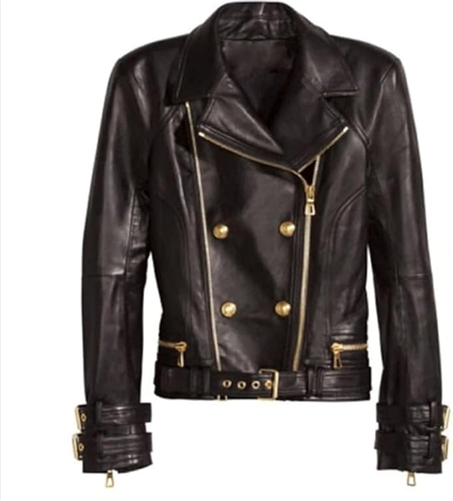 Leder Fashions Women Black Leather Jacket Biker Style Short Leder Fashions Women Black Leather Jacket Biker Style Short