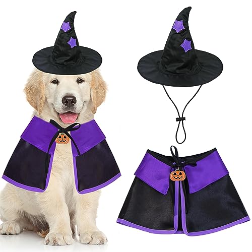 Dog Halloween Costumes Dog Witch Cloak Cape Wizard Hat Halloween ...