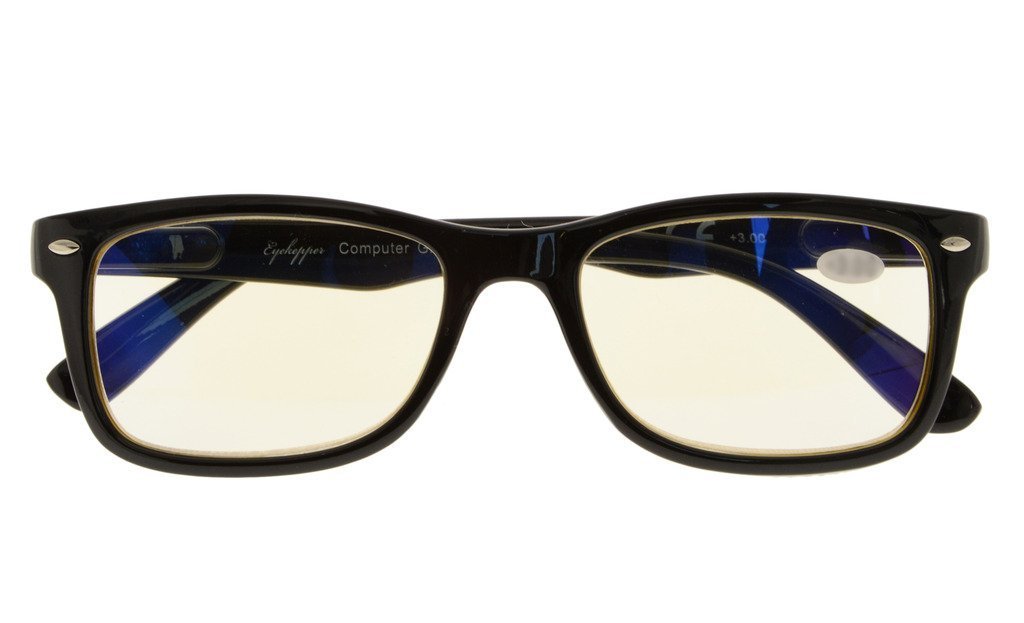 CessBlu Computer Glasses Blue Light Filter Readers Anti Glare Reading Eyeglasses Women(Black) +2.25