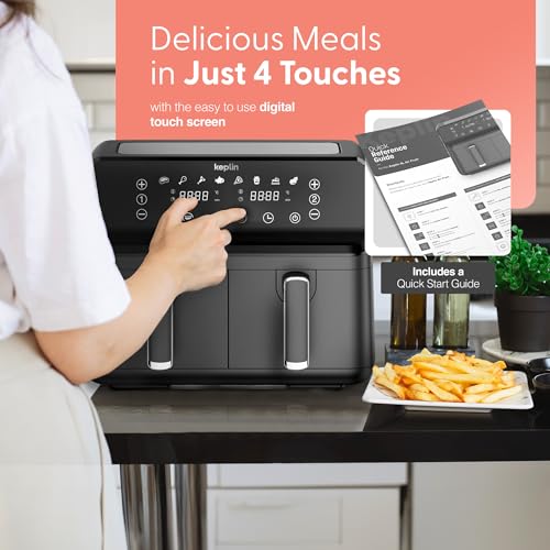 Keplin 9L Dual Zone Air Fryer - 8 in1 Cooking Functions - 2700W Energy-Saving Cooker - Extra-Large Capacity for Healthy Meals - Roast, Bake, Dehydrate, Reheat,- Family Size (9L)- 2 Years Warranty - Image 5