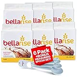 Bellarise (Gold) Instant Dry Yeast - 1 LB Fast Acting Instant Yeast for Bread 6 Pack + Kinara Spoon Measurement Set